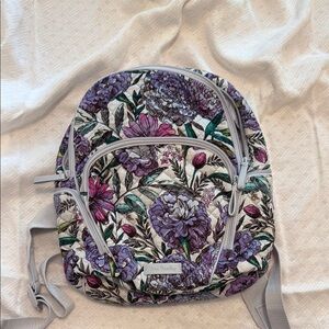Vera Bradley Purple and Gray Backpack with Floral Design